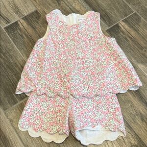 Rachel Riley Pink and White Patterned Outfit